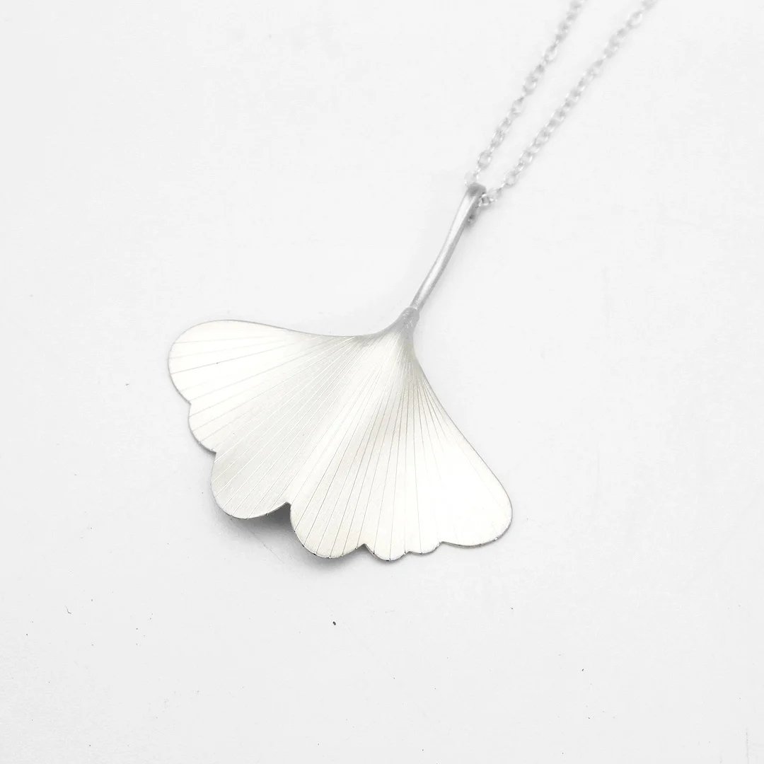 Silver Gingko Leaf Pendant