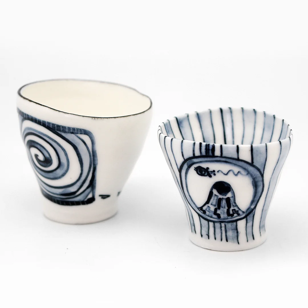 Blue Sake Cups
