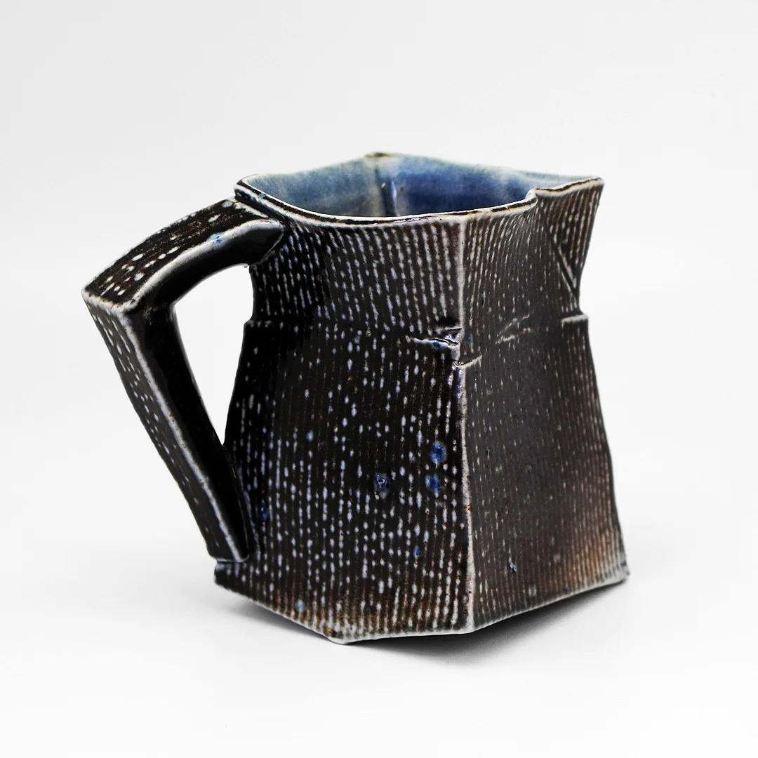 Black Short Faceted Jug