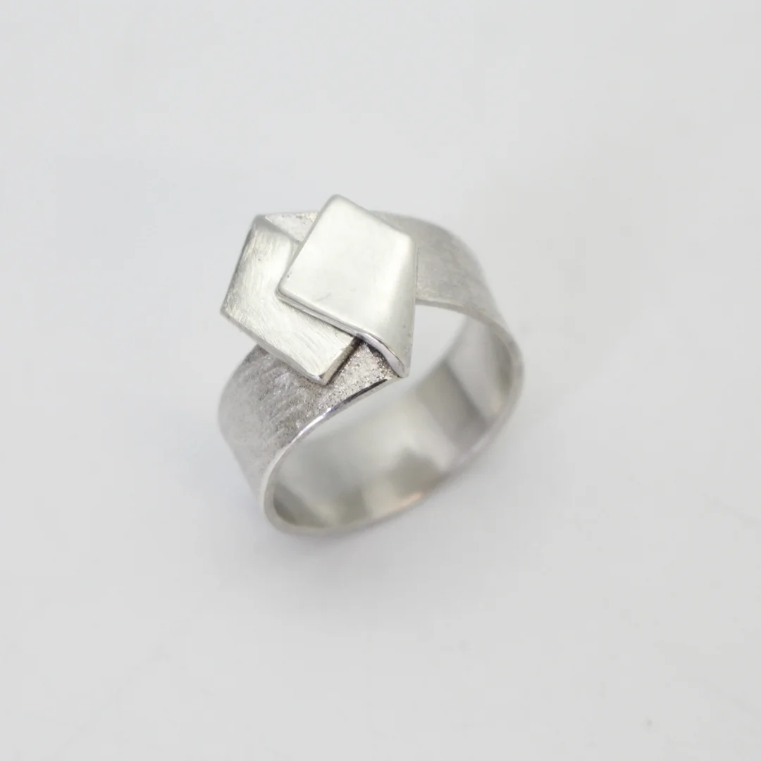 Origami Silver Ring