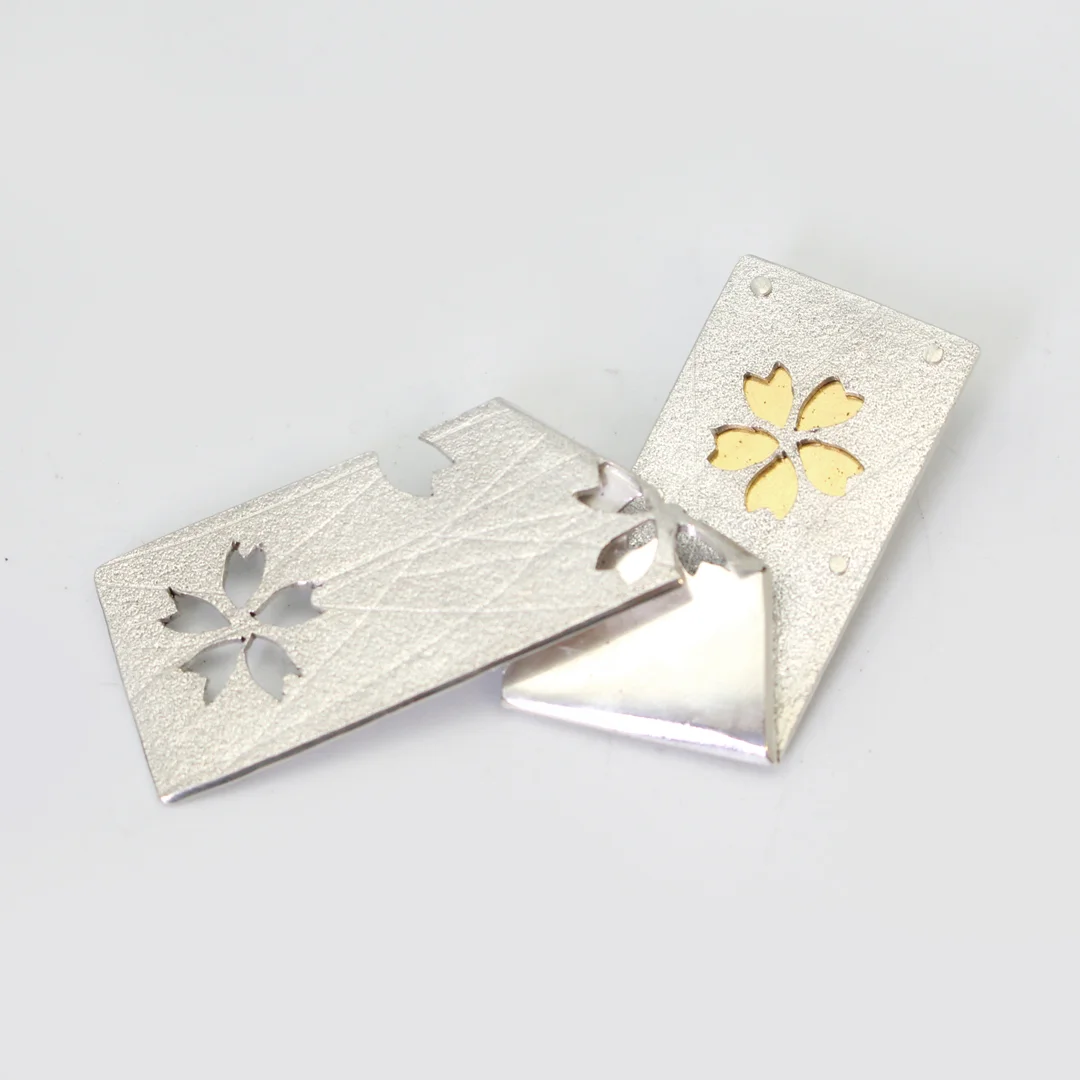 Origami Sakura Rectangle Brooch