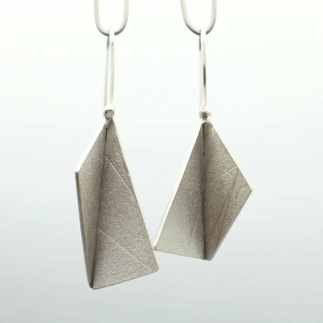 Origami Triangle Hook Earrings