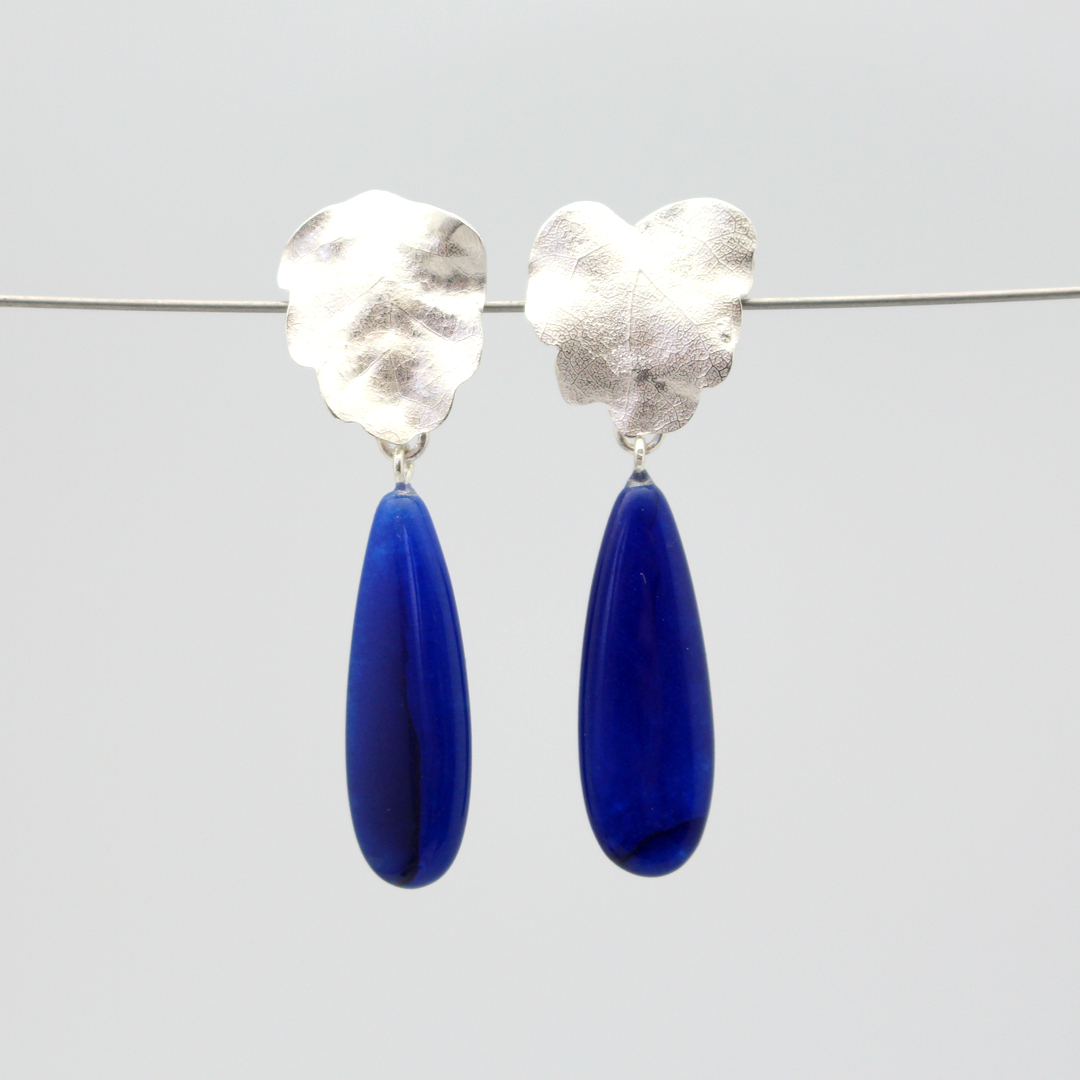 Red Beech Blue Agate Earrings