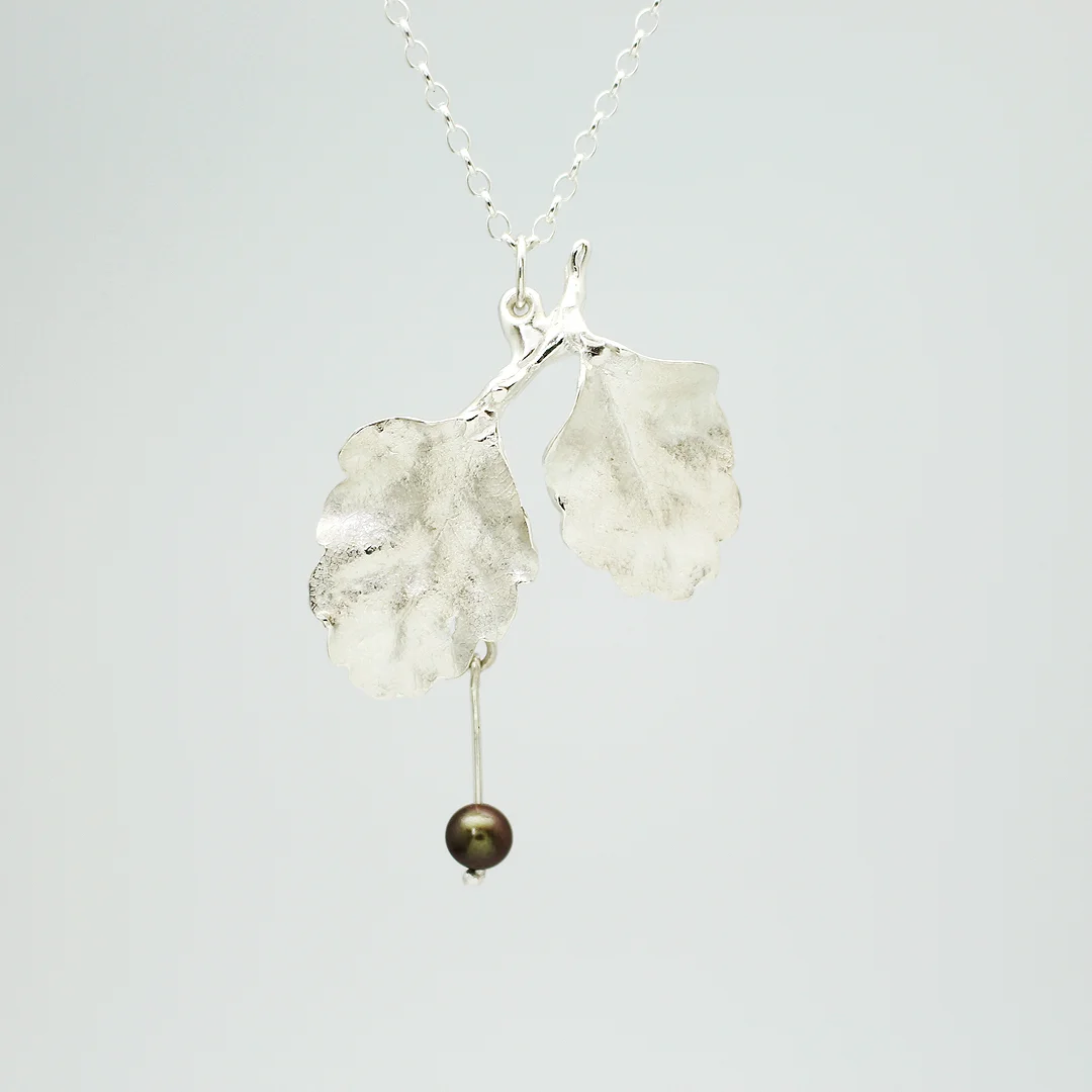 Red Beech Pendant with Pearl