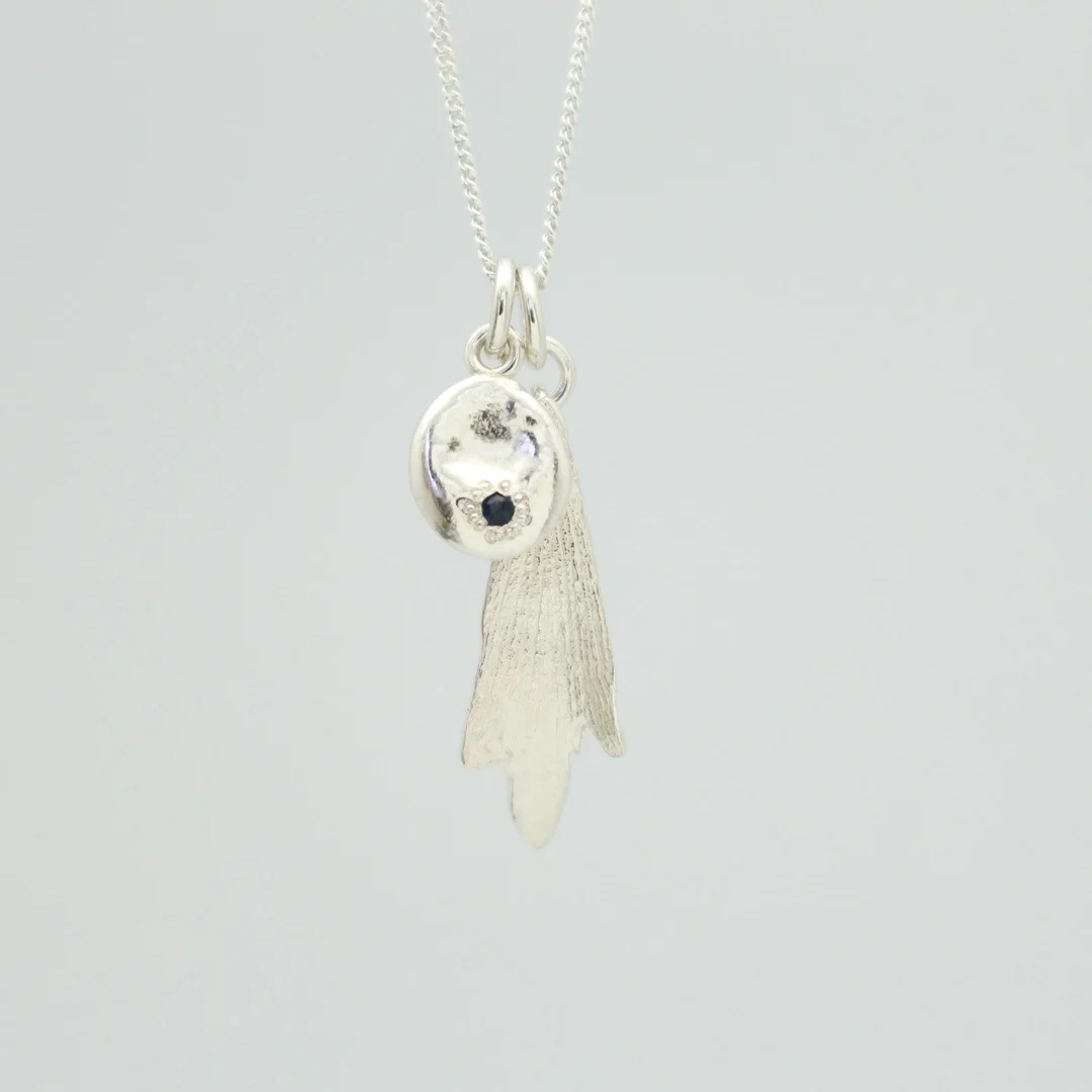 Tanekaha Leaf Pendant with Charm