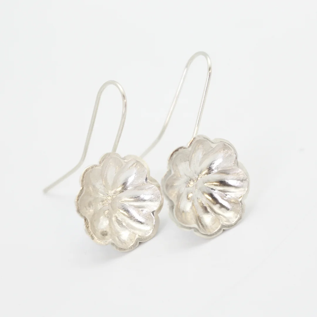 Silver Buttercup Earrings