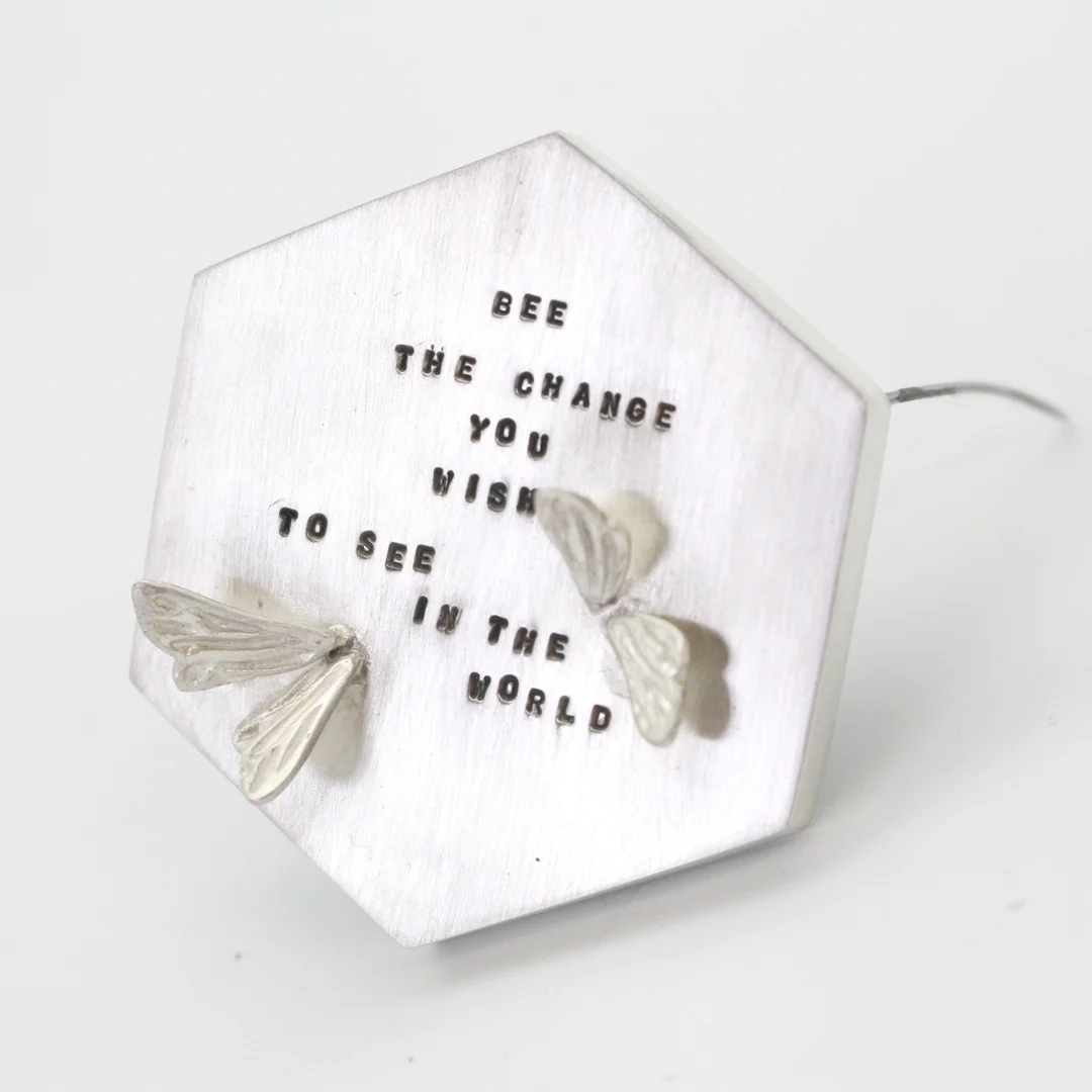 Hexagon Winged Brooch
