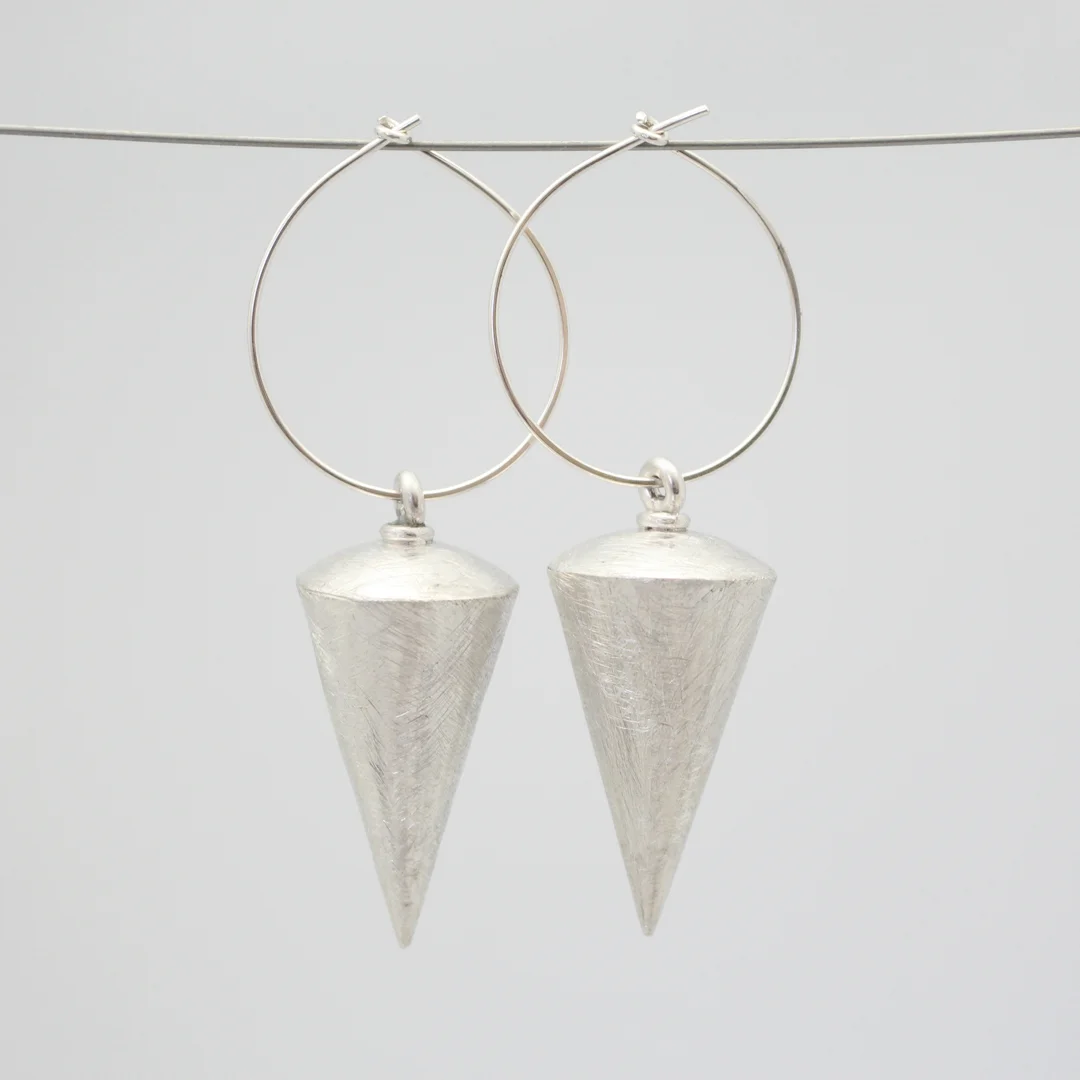 Silver Plum Bob Earrings