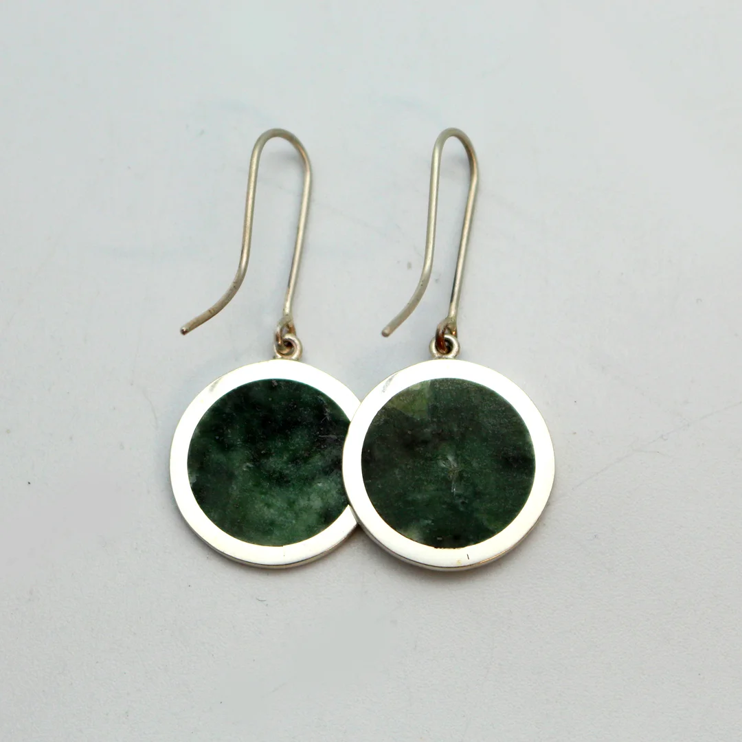 20mm Pounamu Disc Earrings
