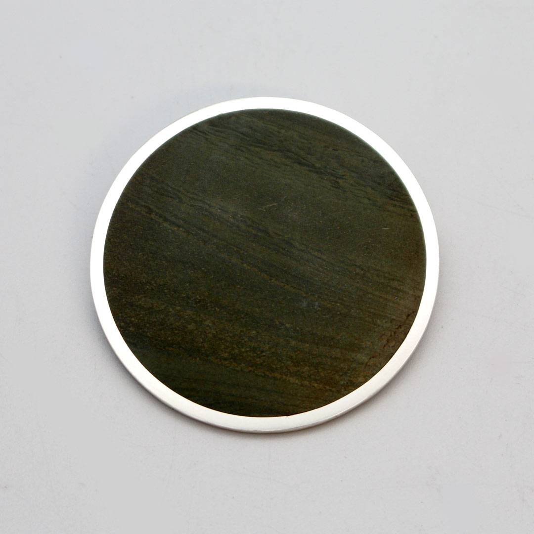 Argillite Disc Brooch