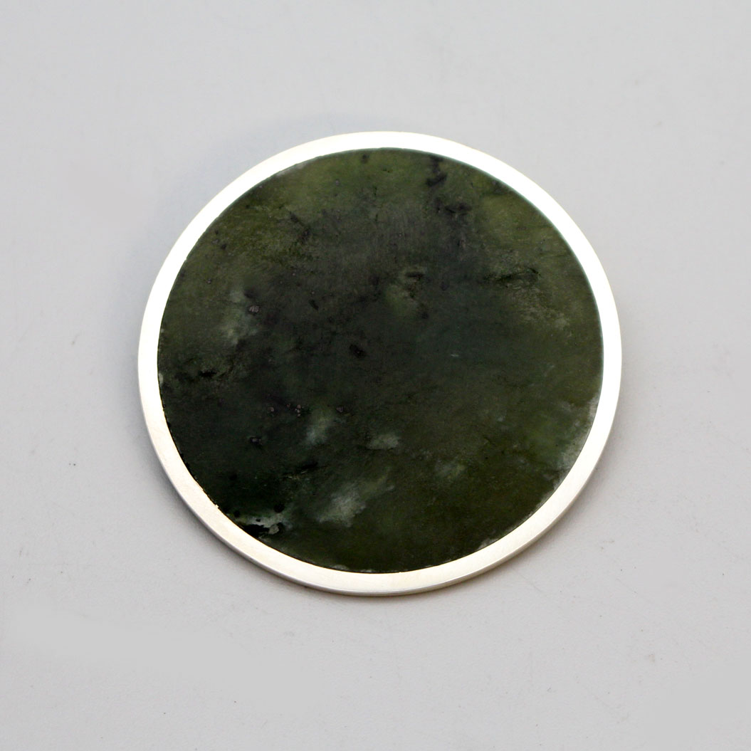 Pounamu Disc Brooch