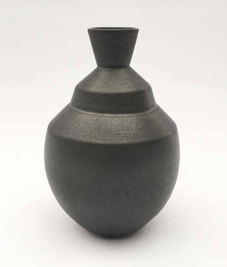 Charcoal Zig Zag Vessel