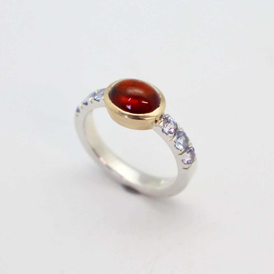 Garnet &amp; Tanzanites Ring