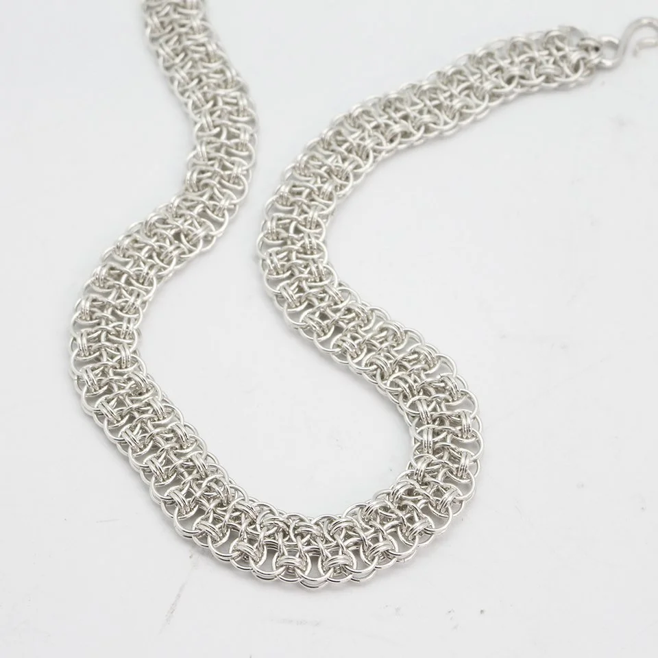 Silver Double Maille Necklace 50cm