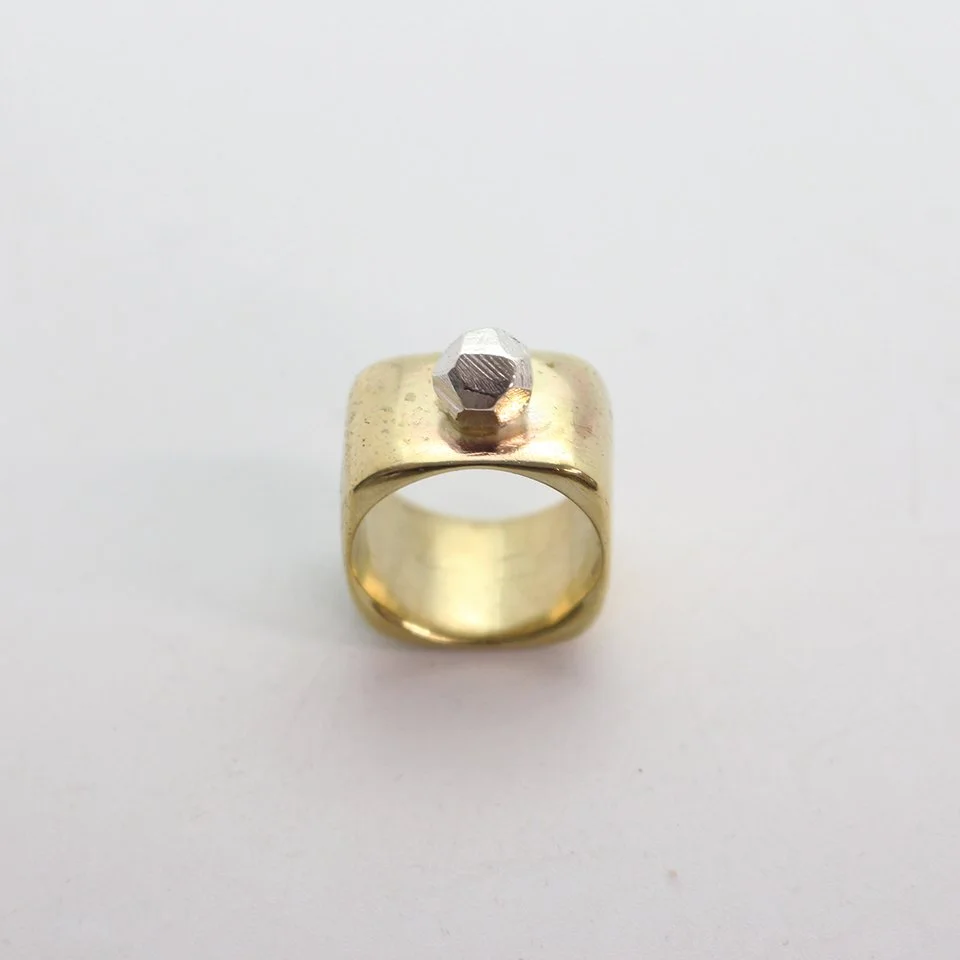 Silver Rock Square Ring