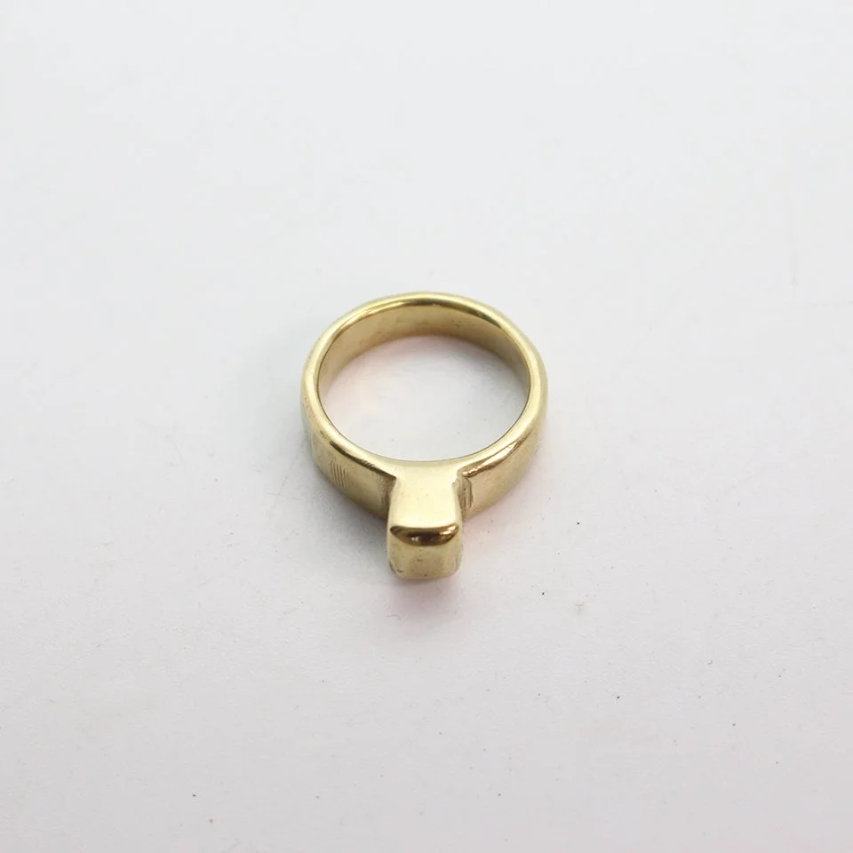 Brass Solitaire Ring