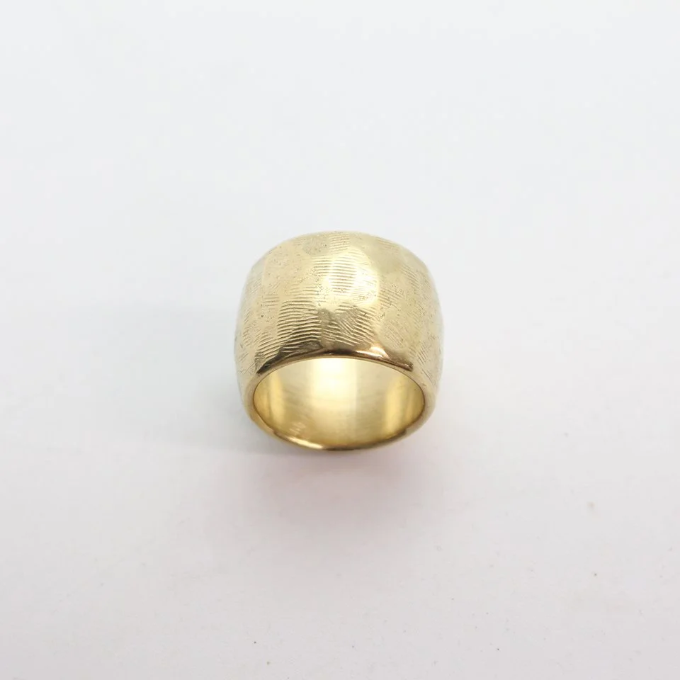 Brass Wide Facet Ring