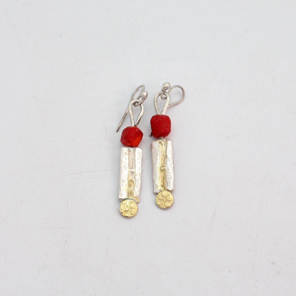 Red Bead Earrings