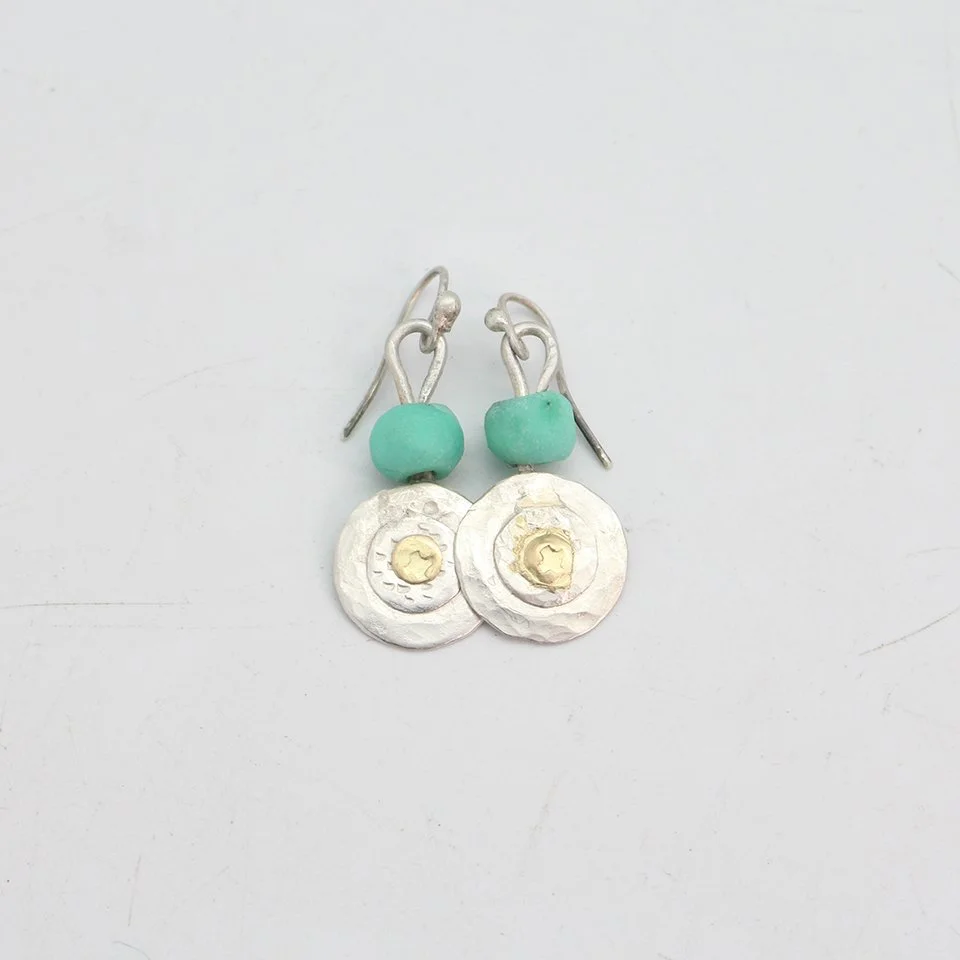 Chrysoprase Disc Earrings