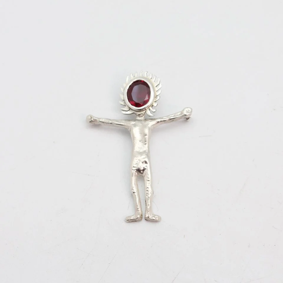 Garnet Man Brooch