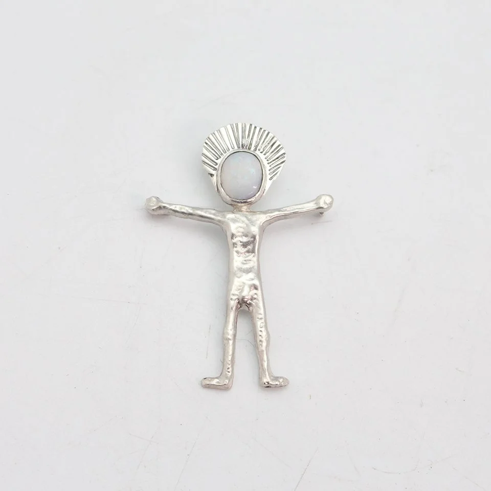 Opal Man Brooch