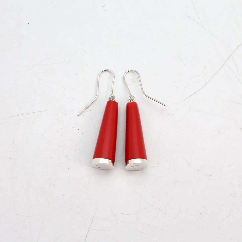 Red Huia Earrings