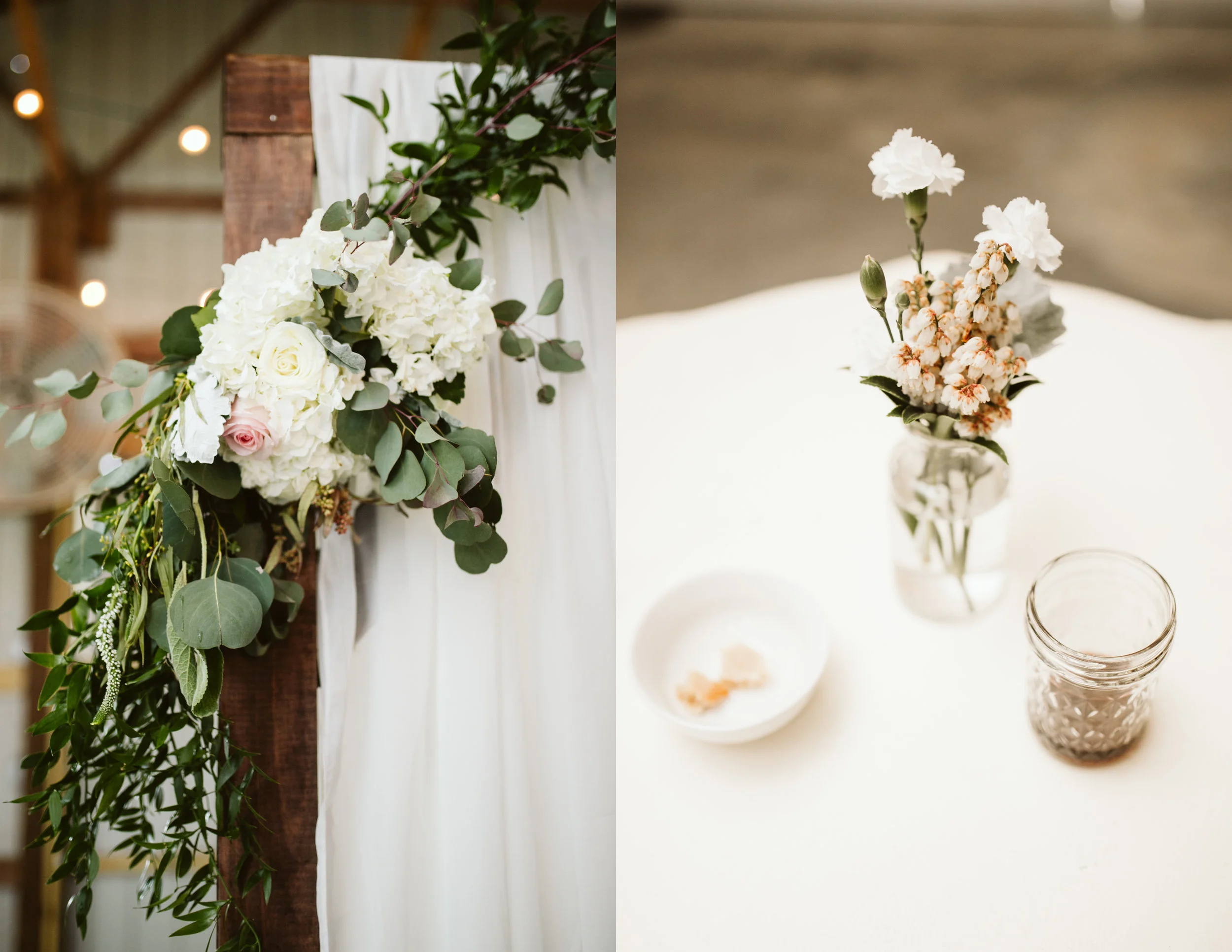 Ceremony Decorations for A Rustic Wedding at Barn in the Bend in Nashville, Tennessee