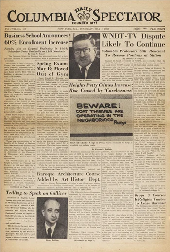 Columbia Daily Spectator, May 2, 1963, Vol. CVII, No. 108