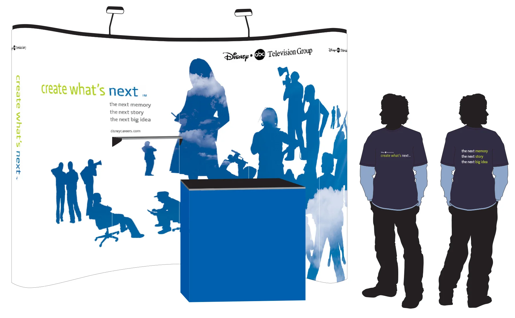  tradeshow booth + t-shirt designs 