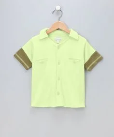 Bungalow Bee Organic Cotton Yellow Button Up Polo