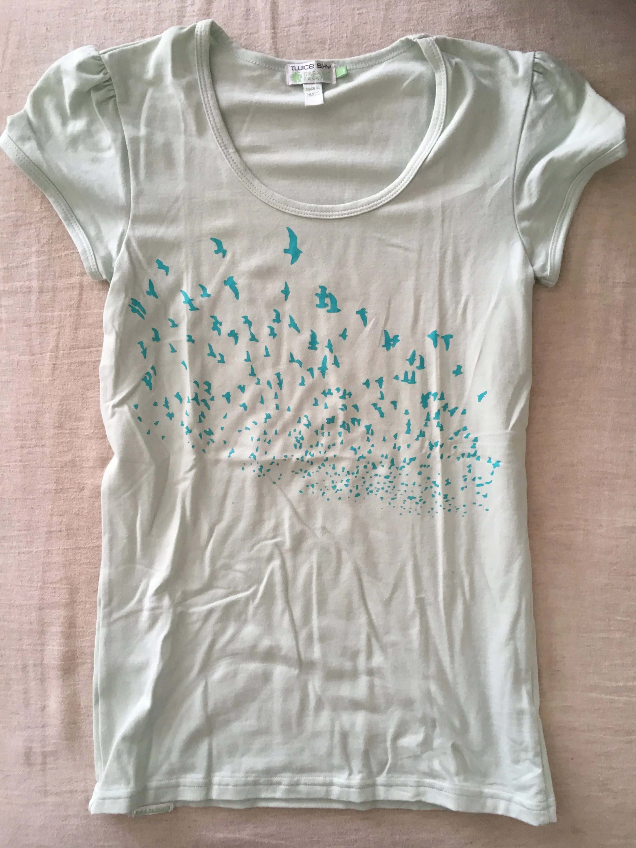 Green Scoop Neck w/ Birds