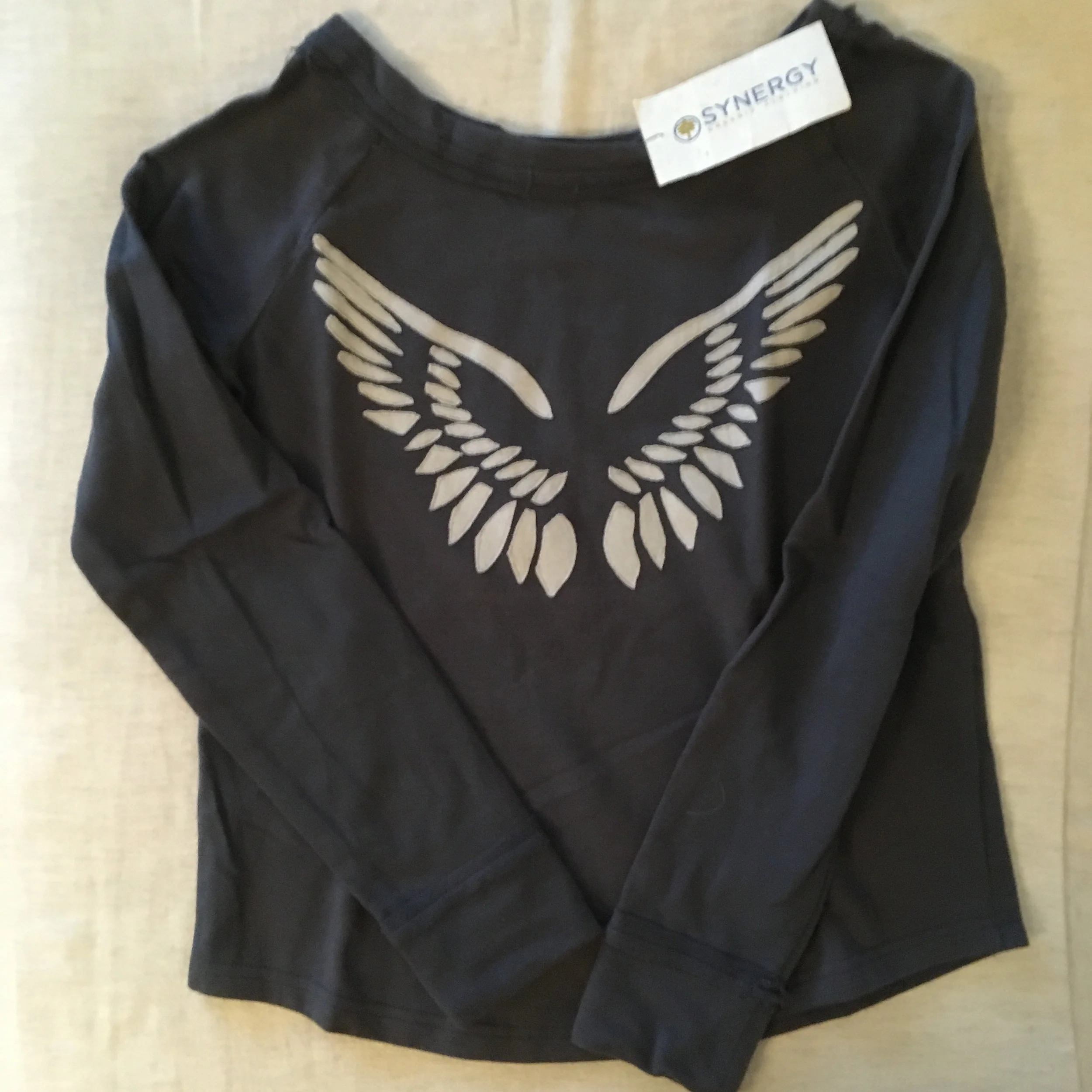 Organic Cotton Sweater with Wing Pattern