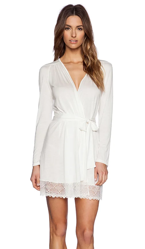 Venice Robe with Lace Hem