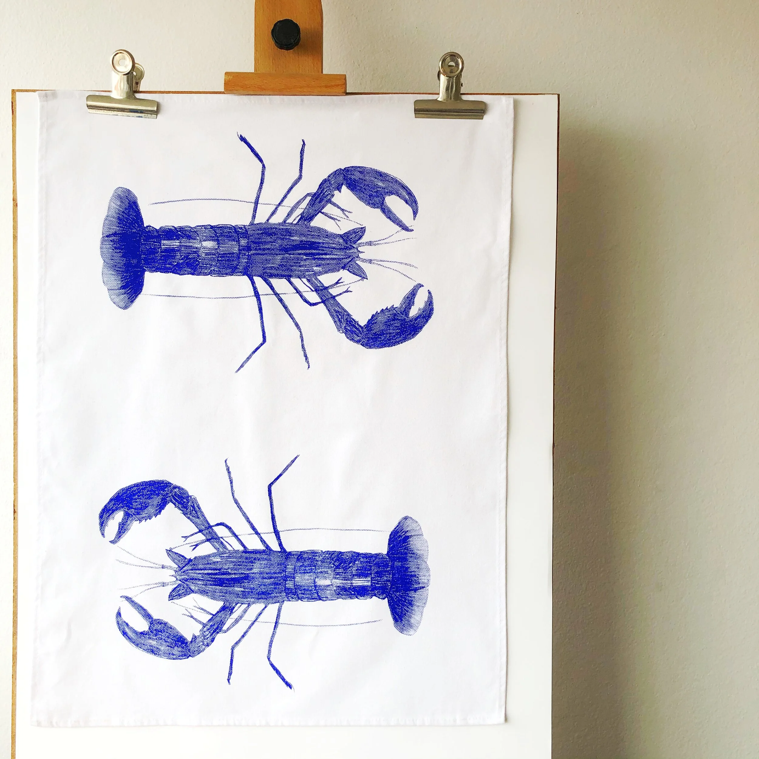 'Marron Me' Tea Towel - White and Ultra Blue