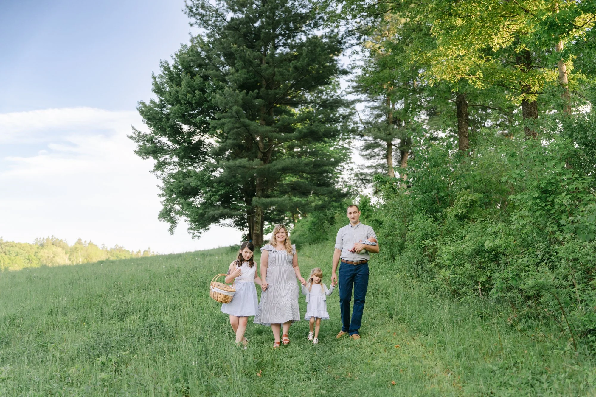 Newborn session in Massachusetts meadows with Lea Jones