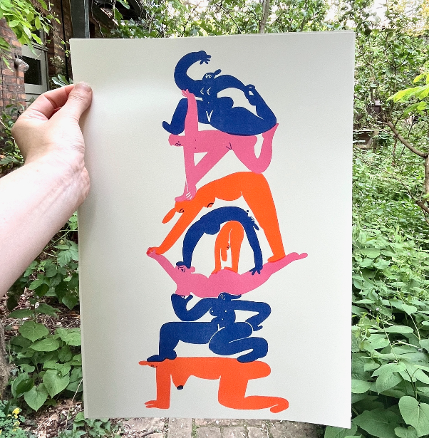 Yoga Pile Riso Print