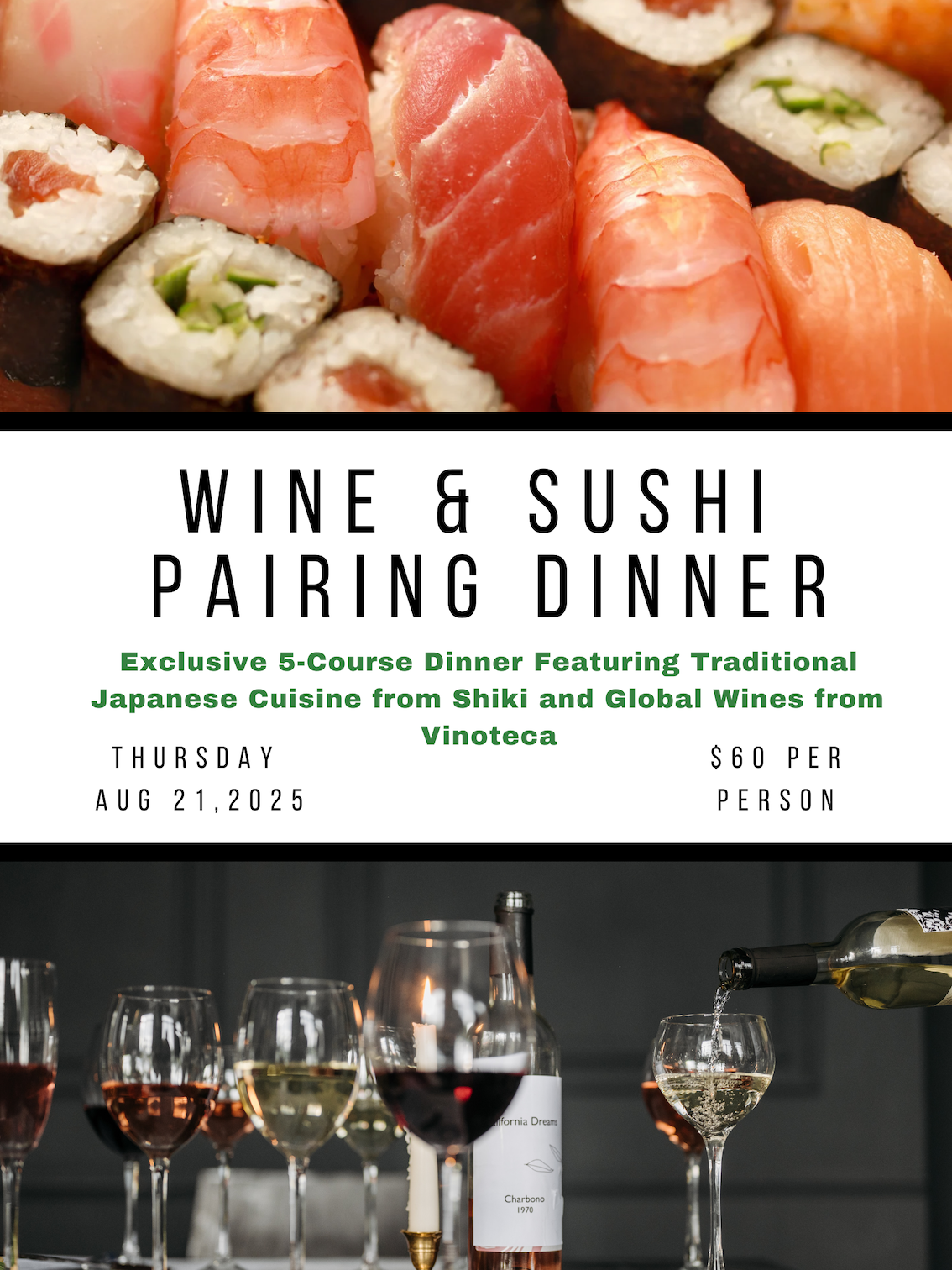 Wine and Sushi Pairing Dinner
