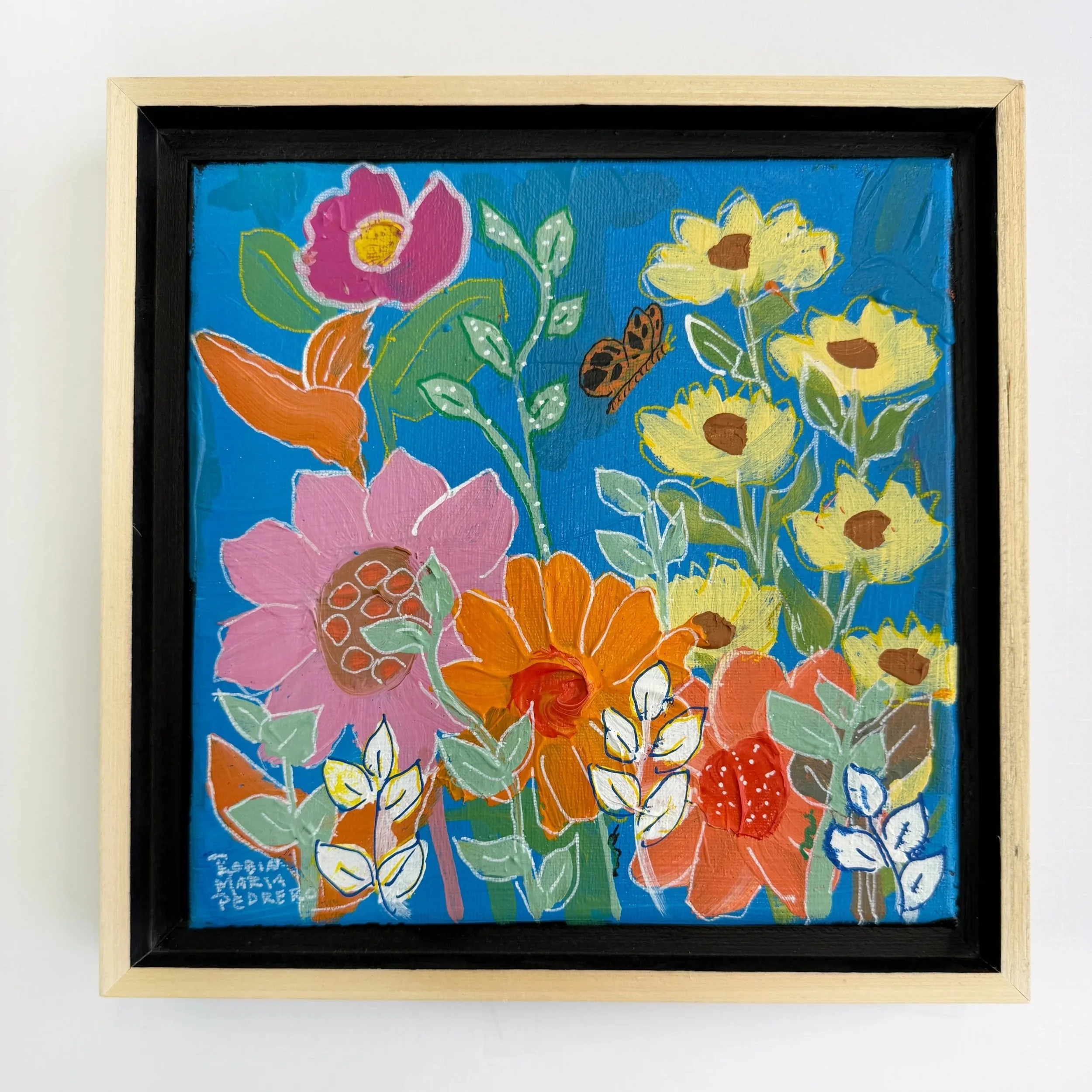 robin maria pedrero floral chorus whimsical nature art framed