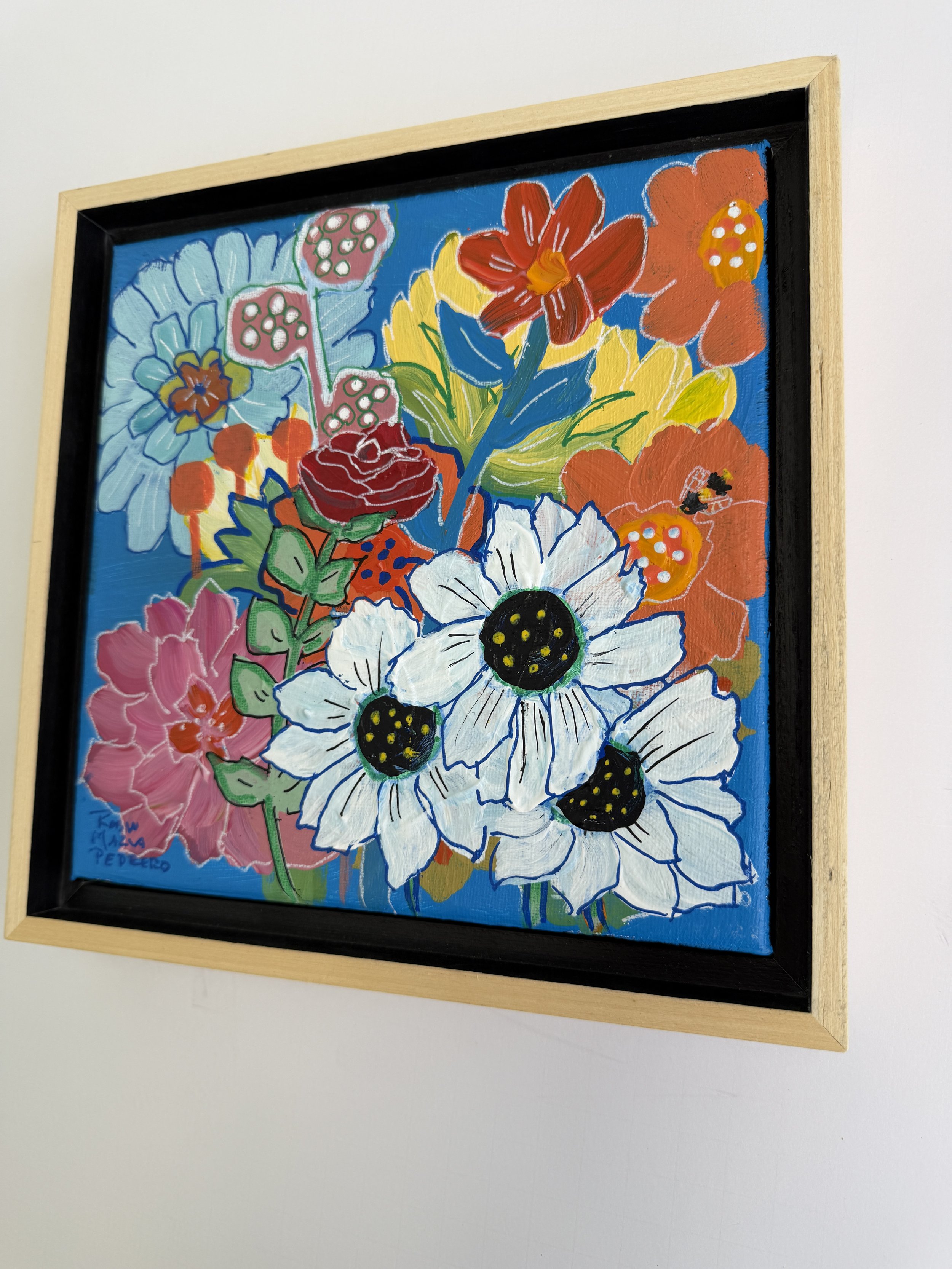 framed floral robin maria pedrero