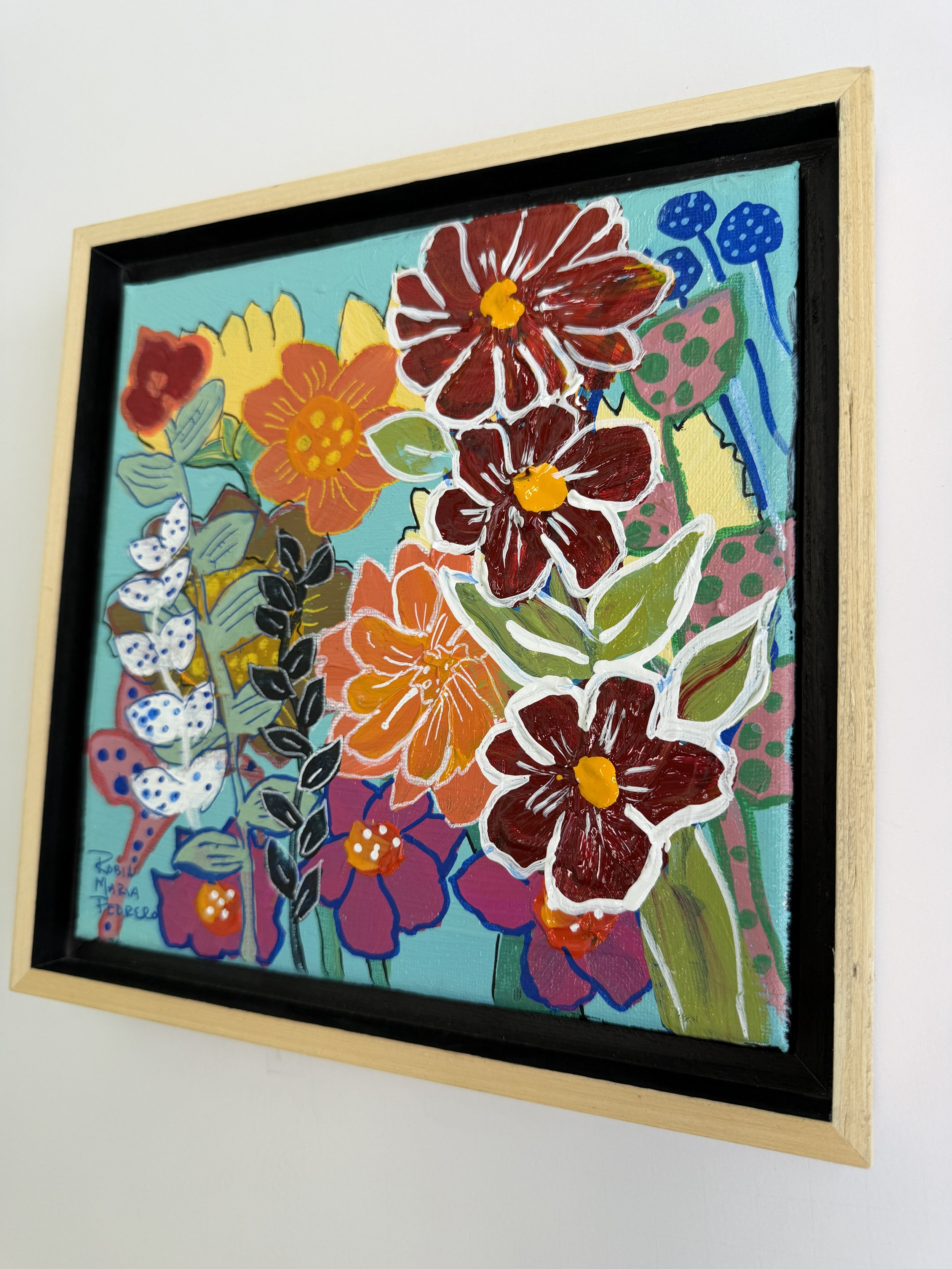 robin maria pedrero whimsical nature art floral framed