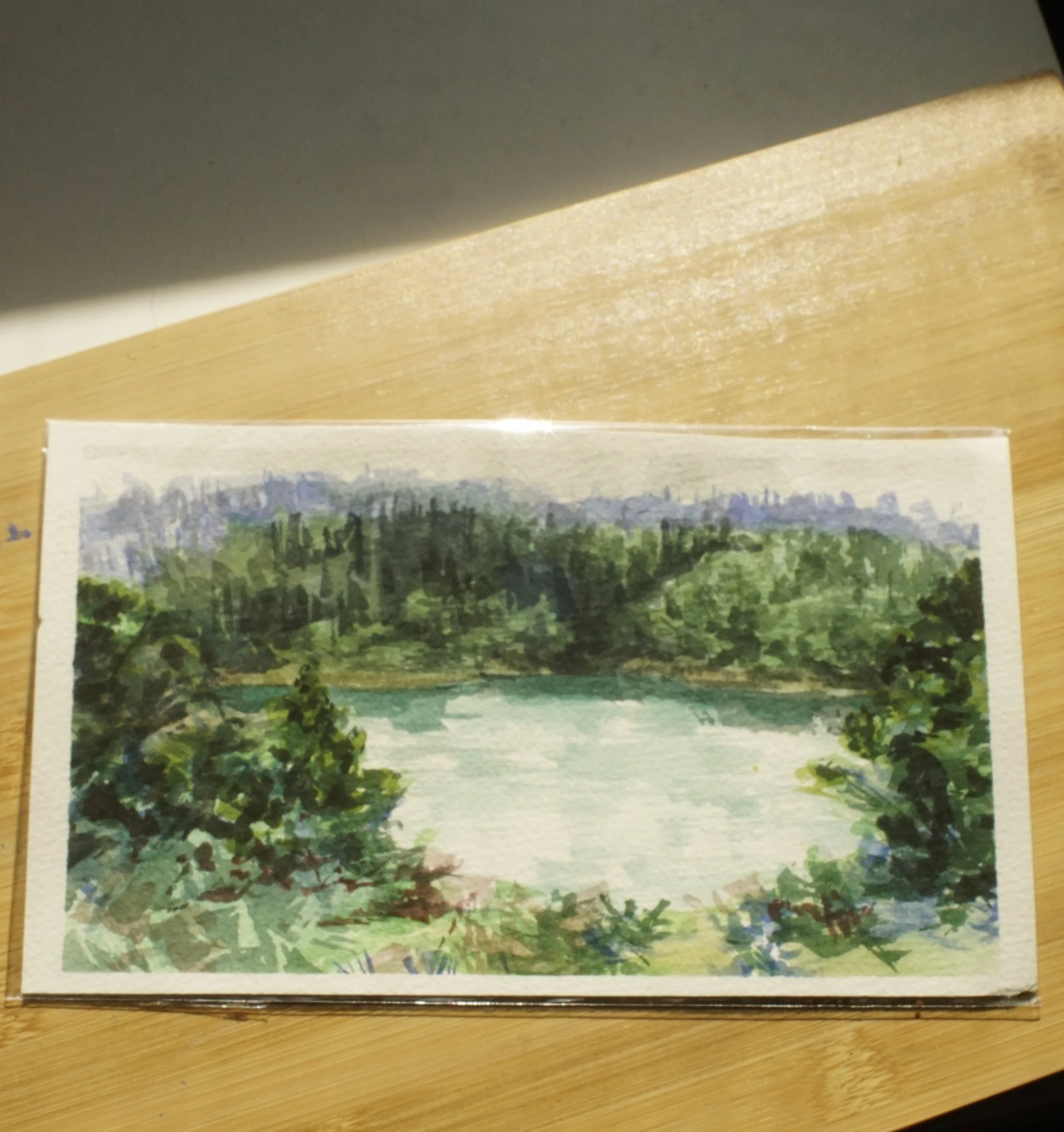 Reservoir 5.5" x 9" painting