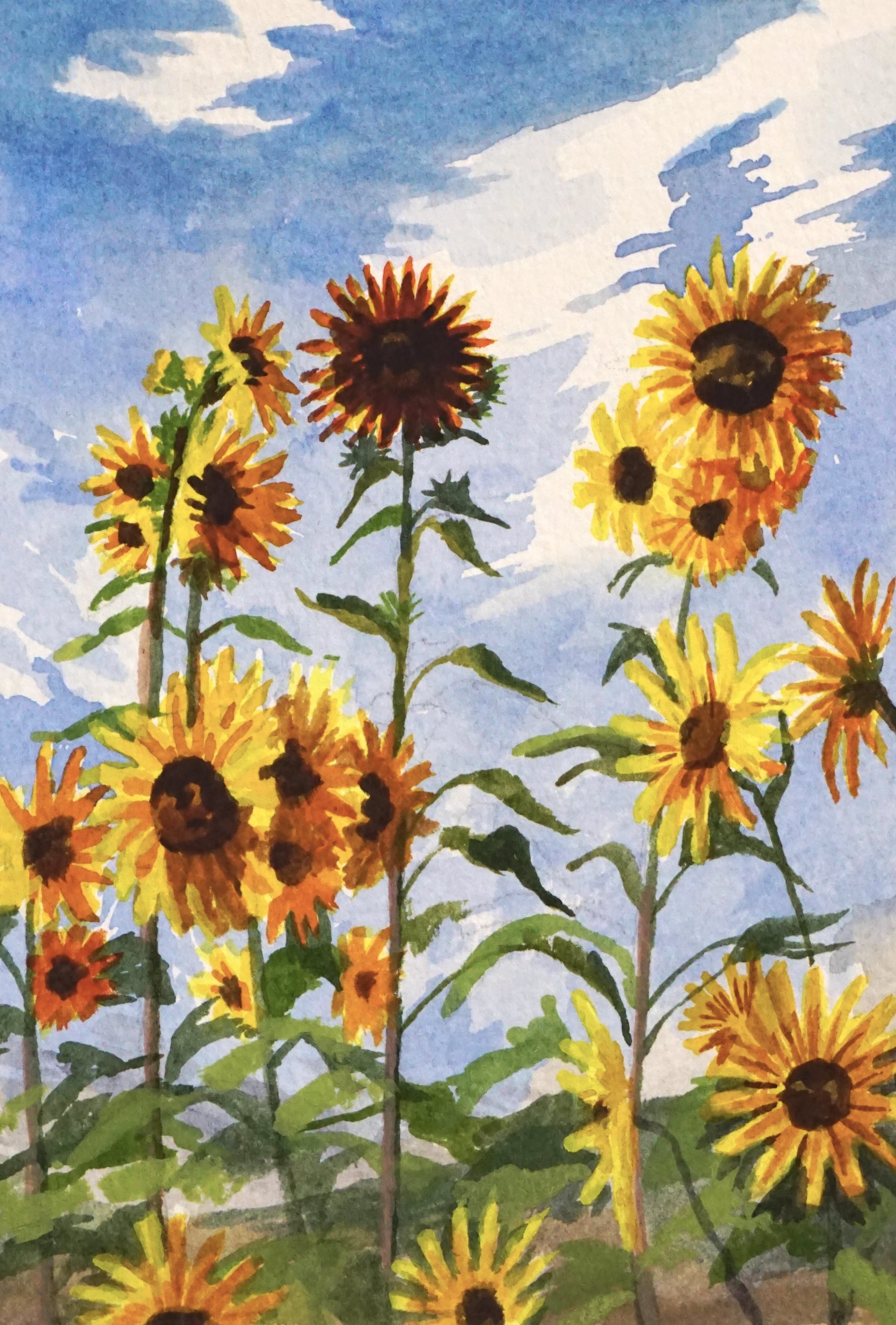 Sunflowers 1 - 6" x 8" Art Print