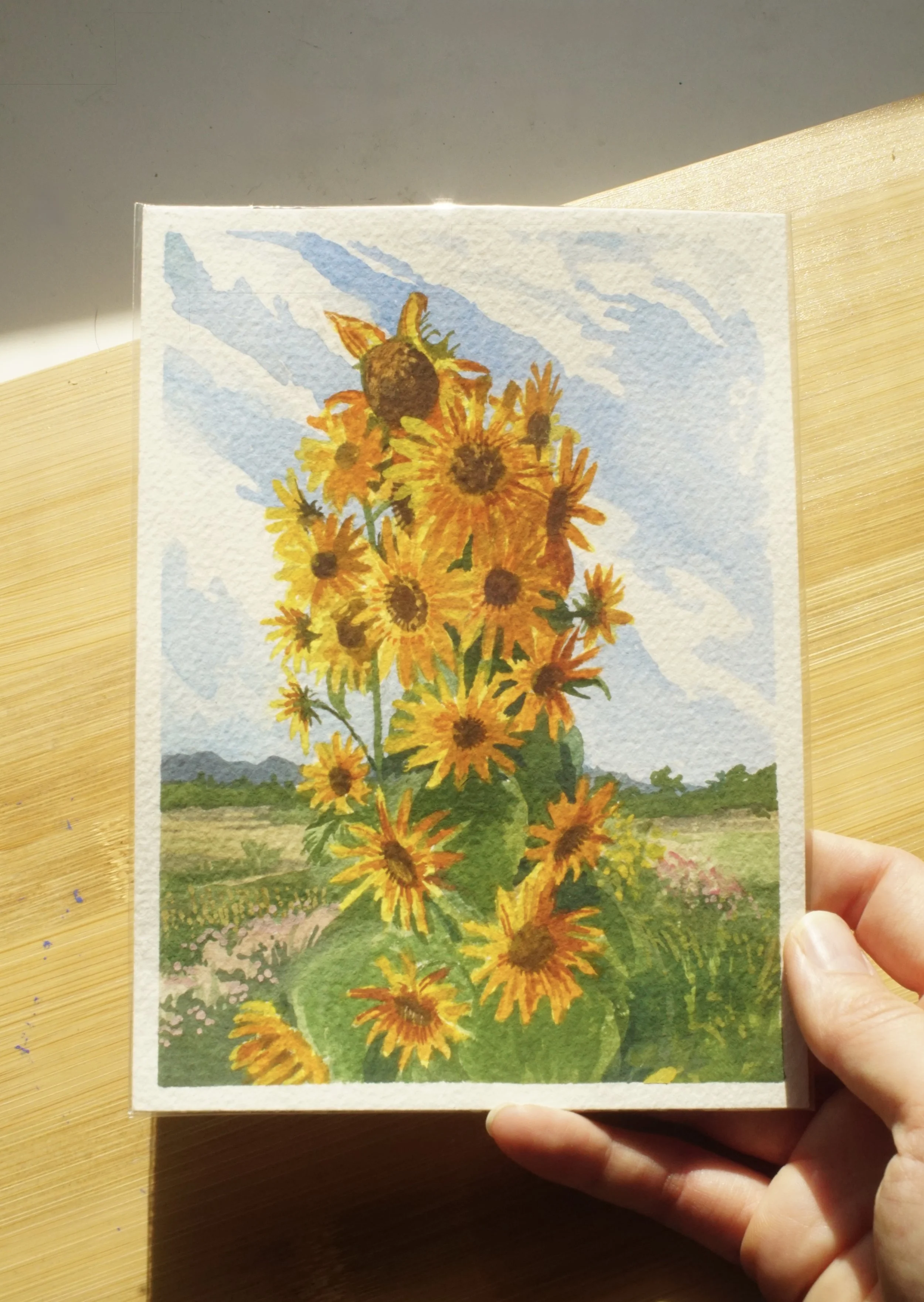 Sunflowers 2 5" x 7" original painting