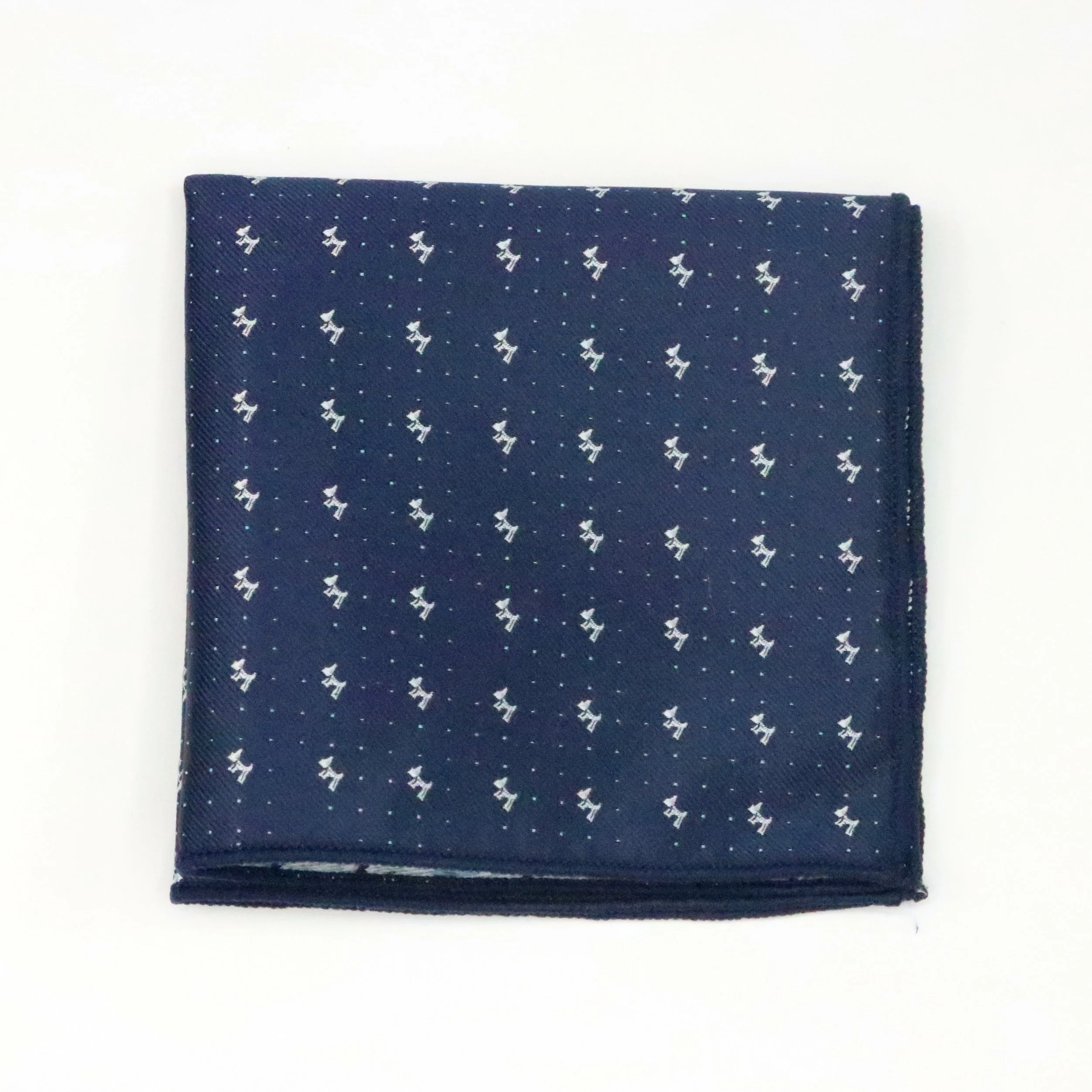 Blue w/ White Streaks Design Pocket Square