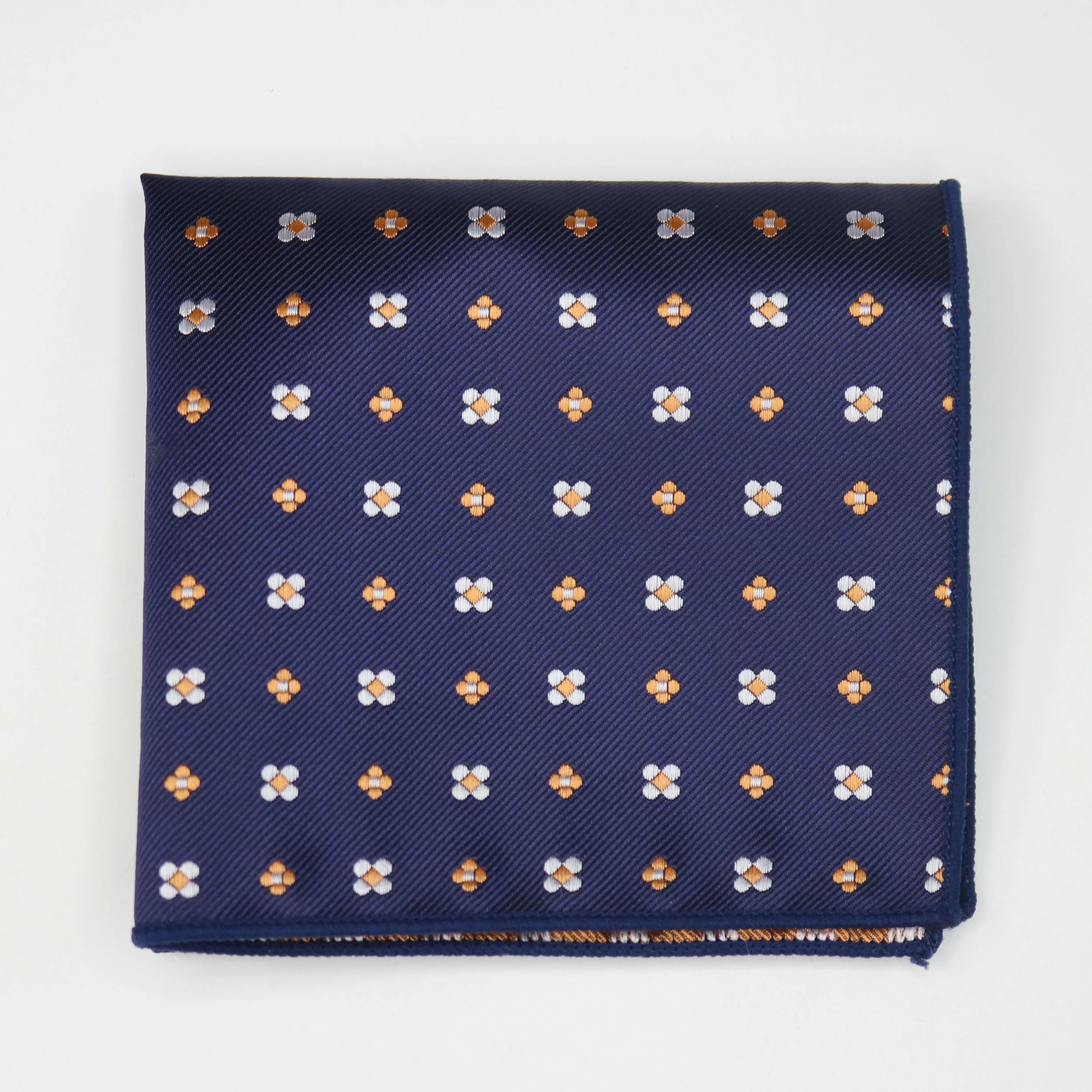 Blue w/ Floral Dots Pocket Square