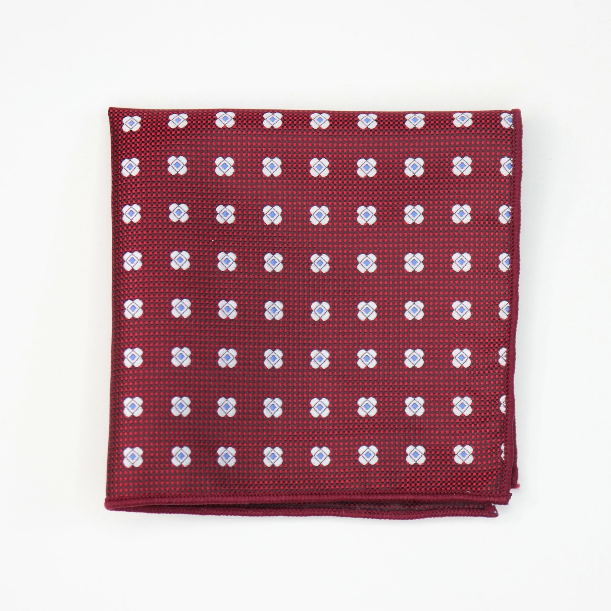Red w/ Floral Dots Pocket Square 