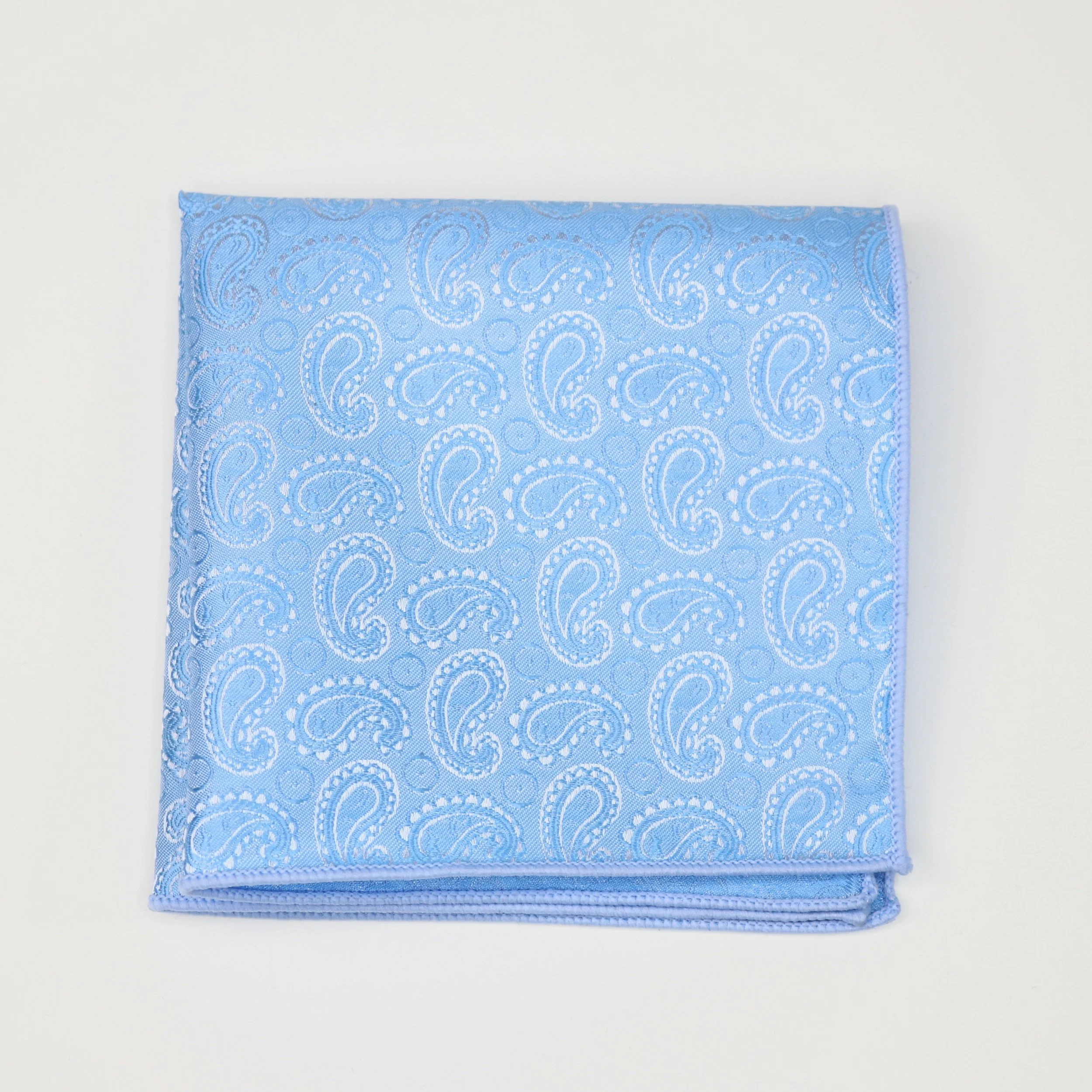 Light Blue Paisley Pocket Square