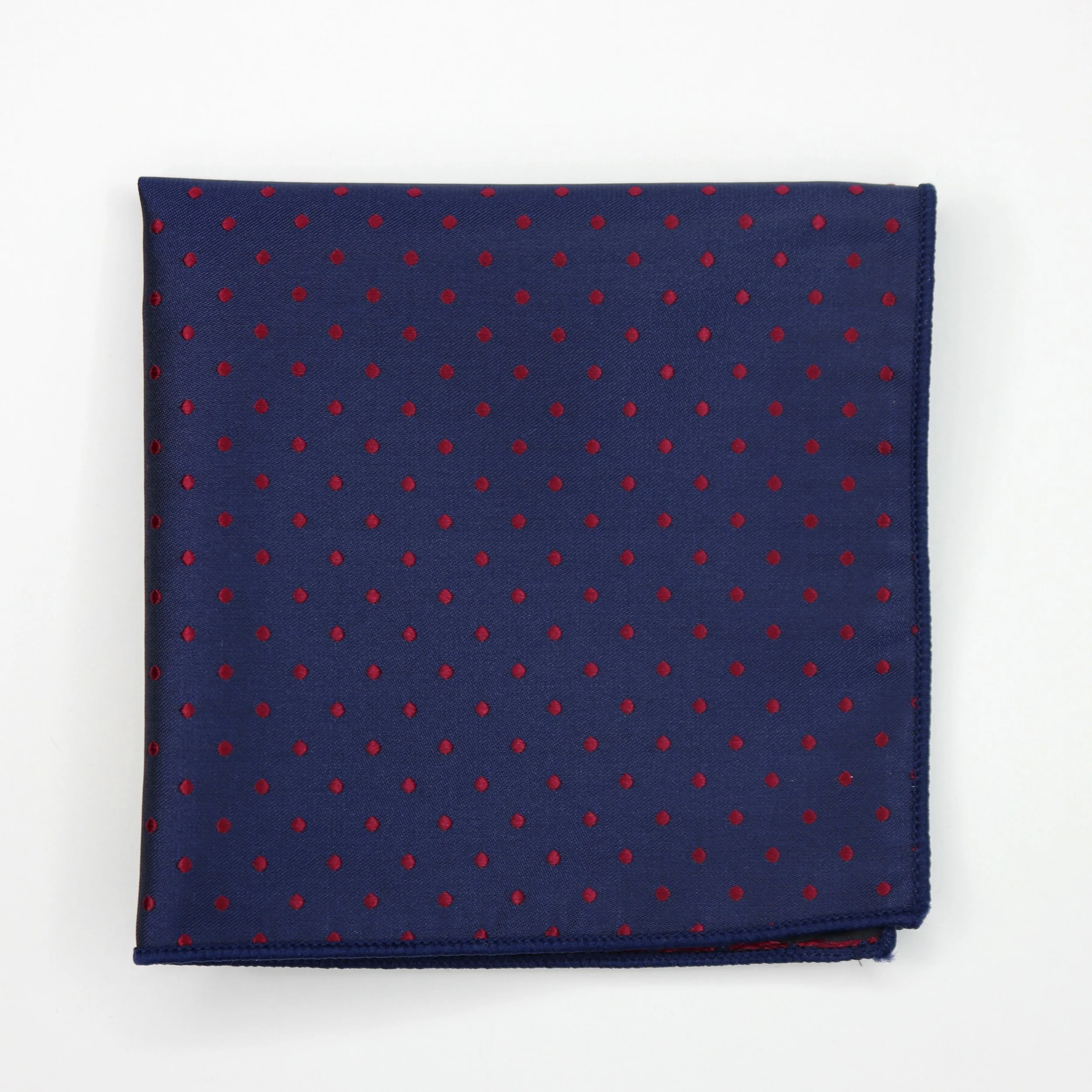 Blue w/ Red Dots Pocket Square