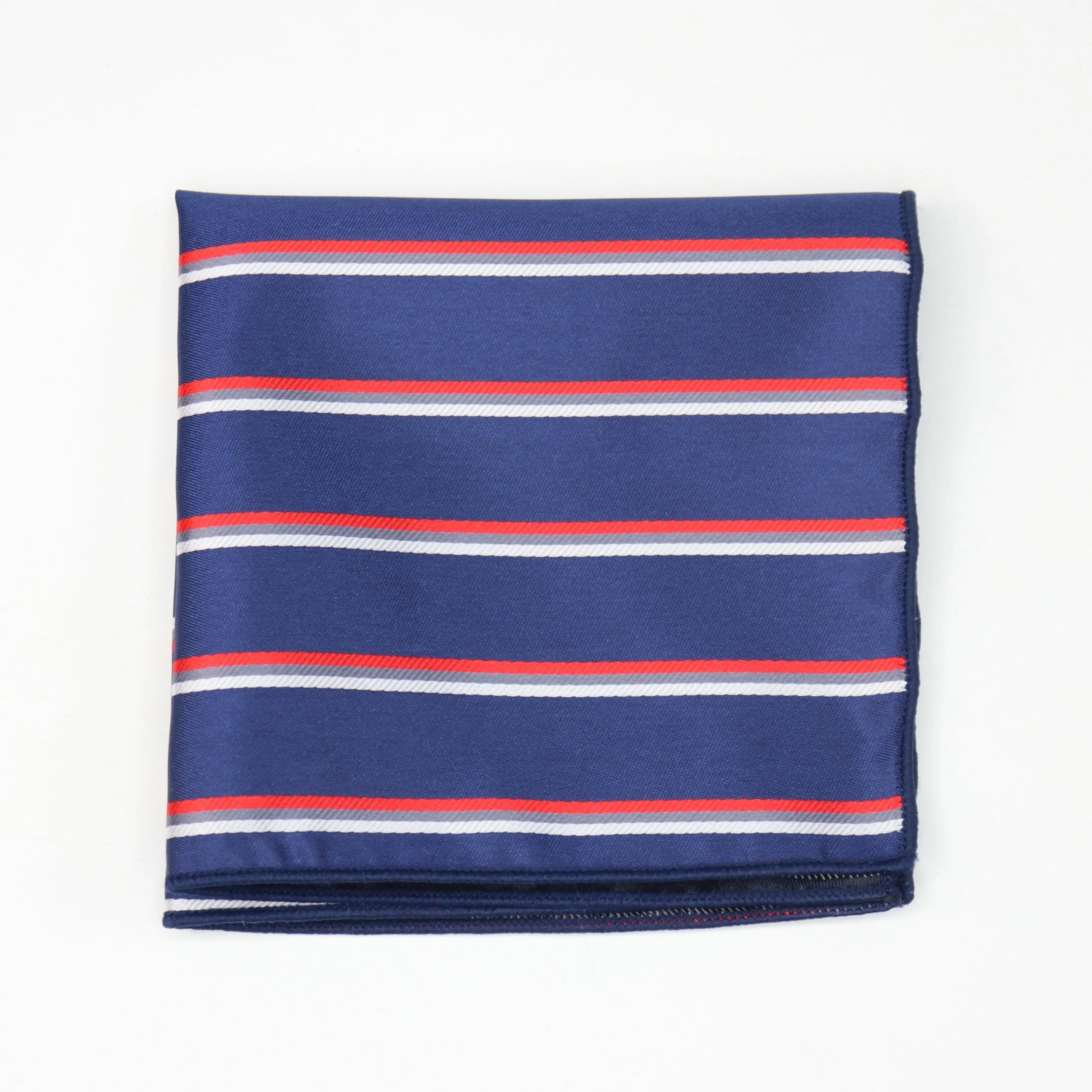 Blue w/ White &amp; Red Pocket Square