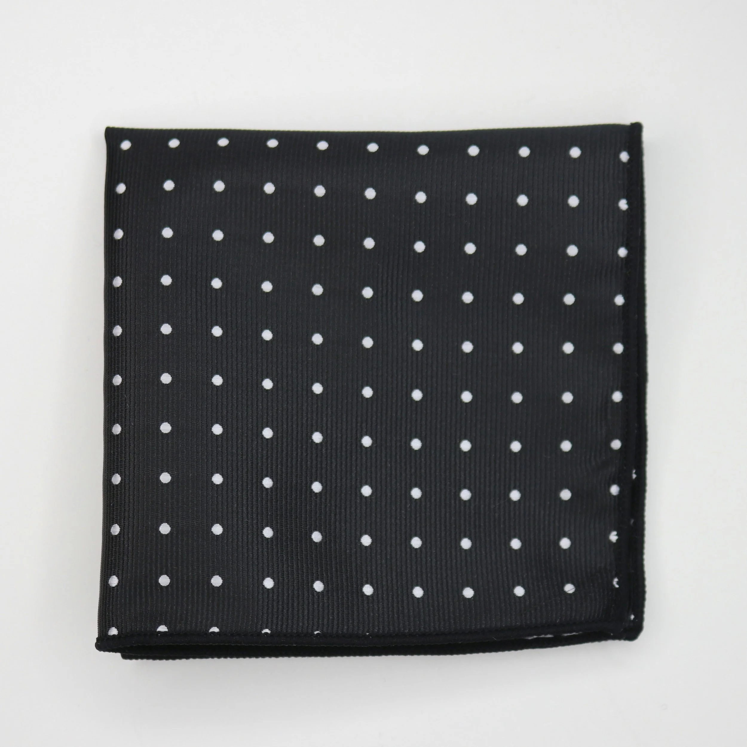 Black Pocket Square w/ White Dots
